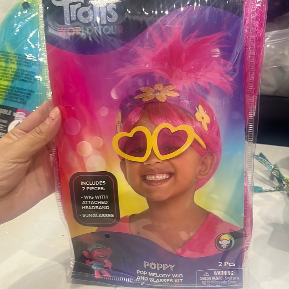 Trolls poppy melody wig set